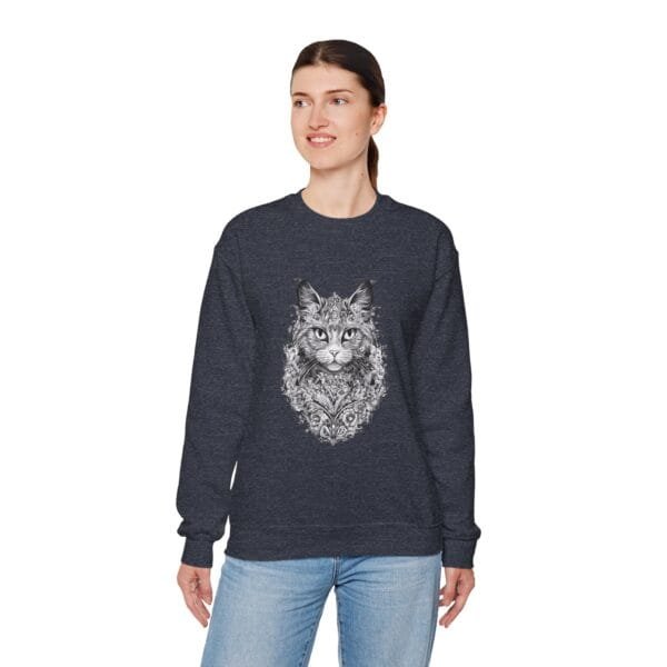 Artistic Cat Crewneck Sweatshirt - Cozy Unisex Fashion for Pet Lovers - Image 23